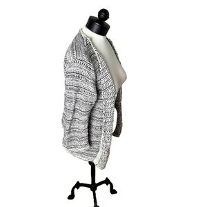 Pure Jill Black and White Open Front Cotton‎ Cardigan Small